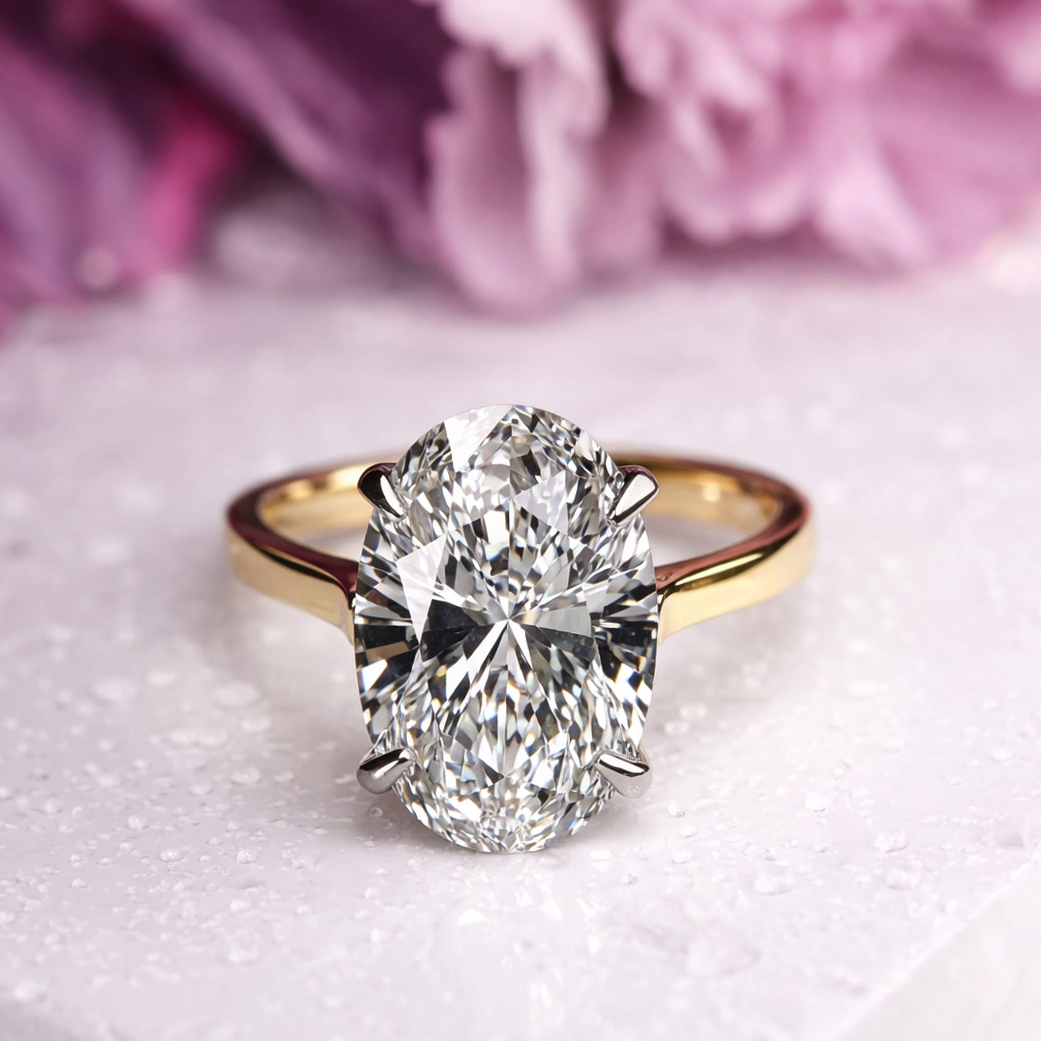 Pierścionek Eternal Oval z diamentem laboratoryjnym Owal 5.11 ct, złoto 14k