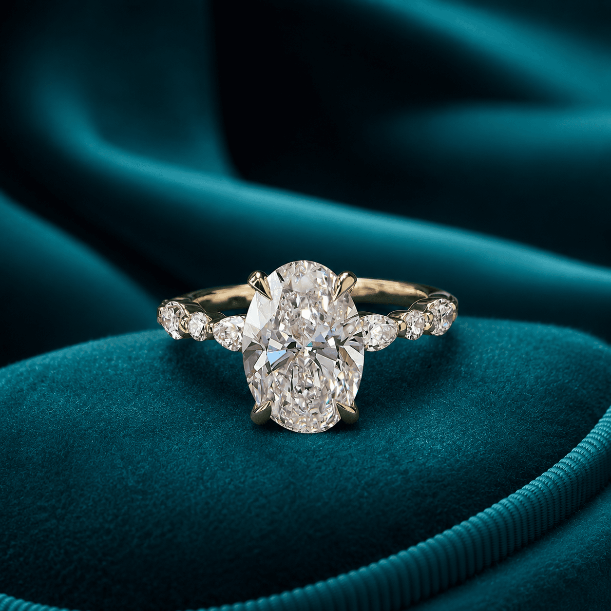 Pierścionek Eternal Whisper, diament laboratoryjny 3 ct, żółte złoto