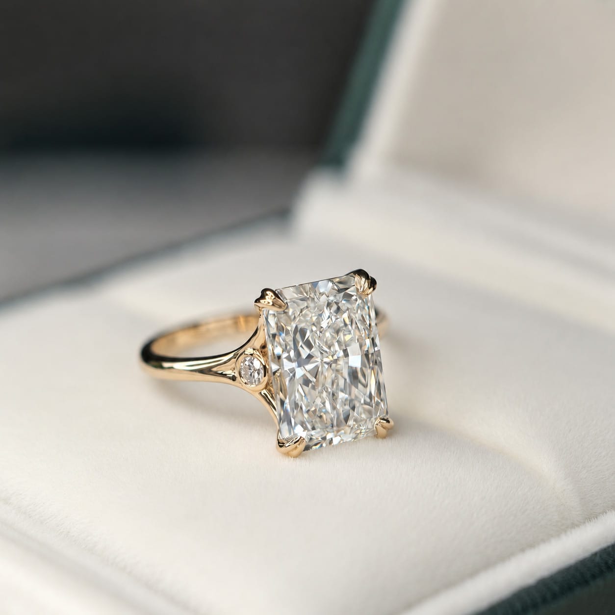 Pierścionek Eternal Flame, diament laboratoryjny 4.84 ct, żółte złoto - obrazek 2